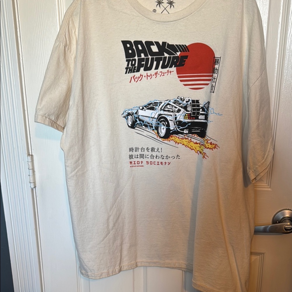 Riot Society Cream and Red Short Sleeve Tee